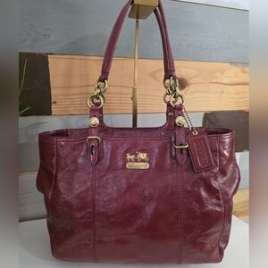 Coach Madison Mia Raspberry Patent Leather Bag